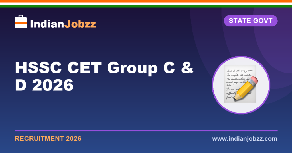 HSSC CET Group C & D 2026: Haryana CET Notification, Vacancy, Eligibility & Apply Online