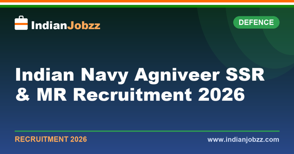 Indian Navy Agniveer SSR & MR Recruitment 2026: Eligibility, Vacancy, Dates & Apply Online