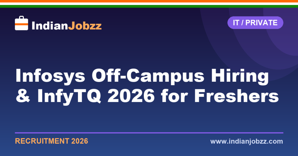 Infosys Off-Campus Hiring & InfyTQ 2026 for Freshers: Systems Engineer / Digital Specialist Recruitment
