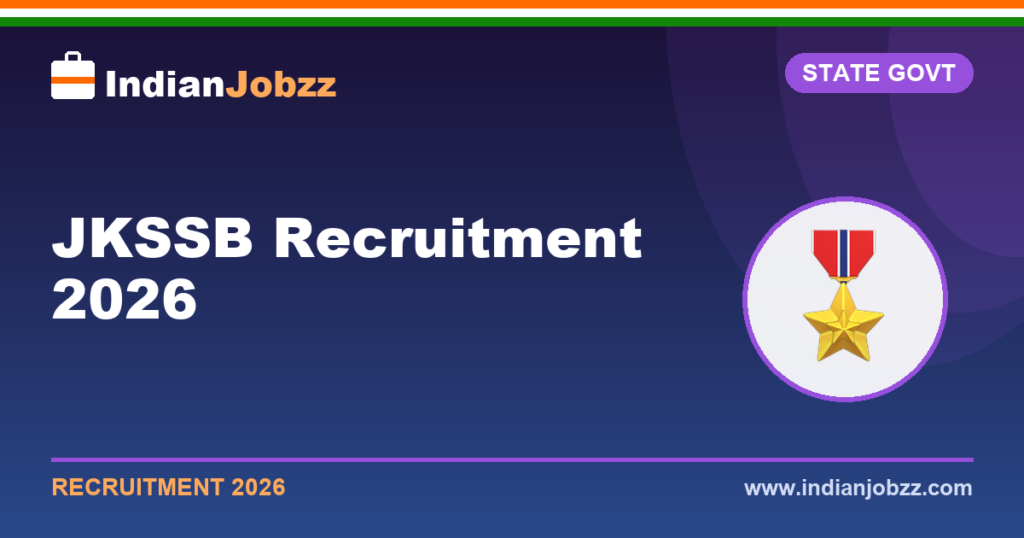 JKSSB Recruitment 2026: JE, Accounts Assistant & Panchayat Posts - Apply Online, Dates, Eligibility
