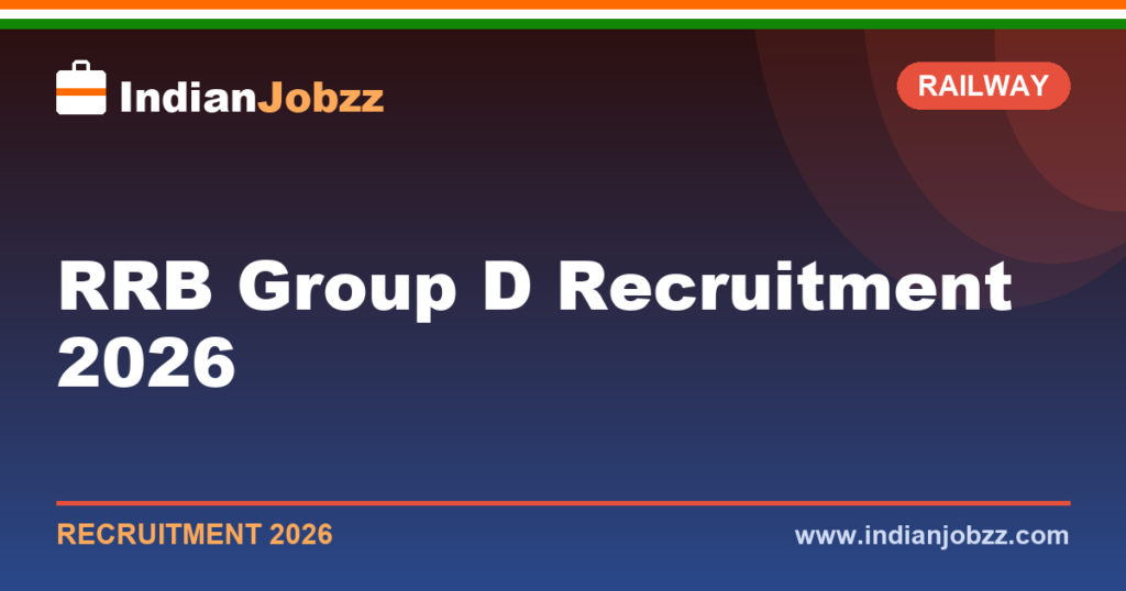 RRB Group D Recruitment 2026: 22,195 Level 1 Vacancies (CEN 09/2025) - Notification, Eligibility & Exam Update