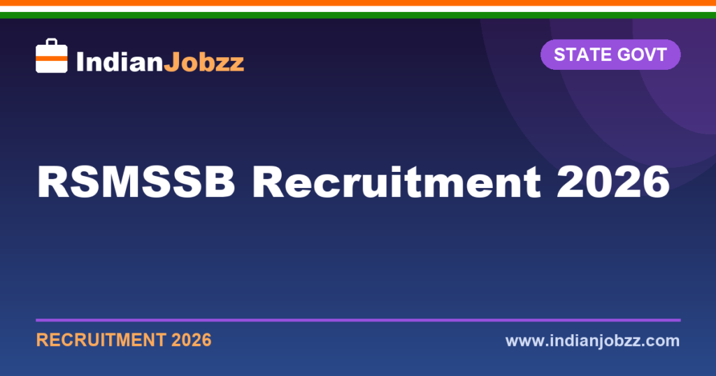 RSMSSB Recruitment 2026: CET Senior Secondary Level Notification, Apply Online for Group C Posts