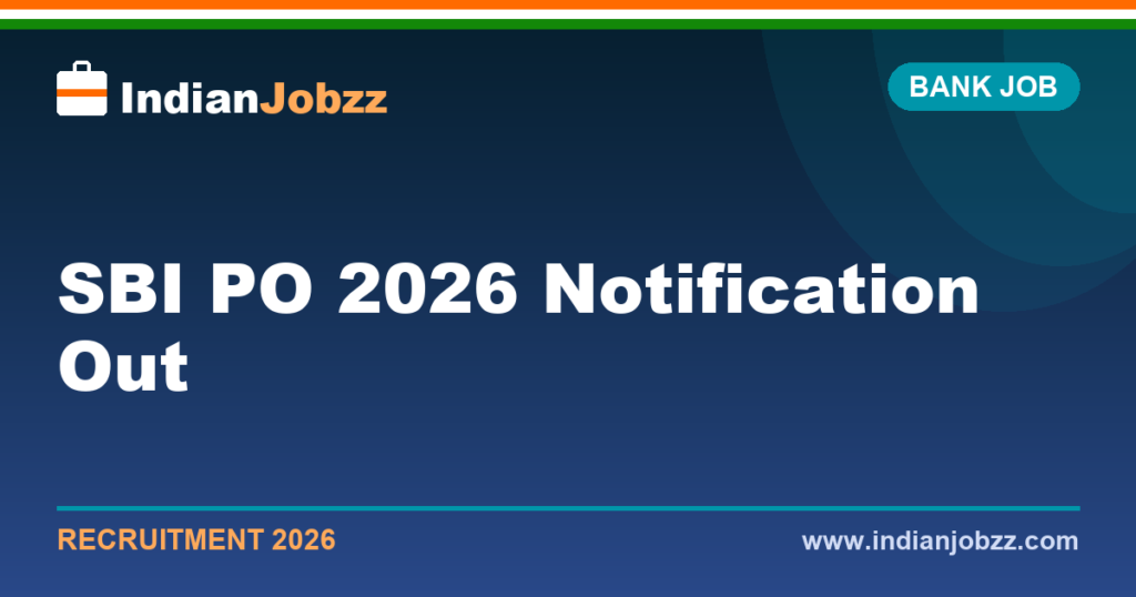 SBI PO 2026 Notification Out: Apply Online for 1500 Probationary Officer Posts