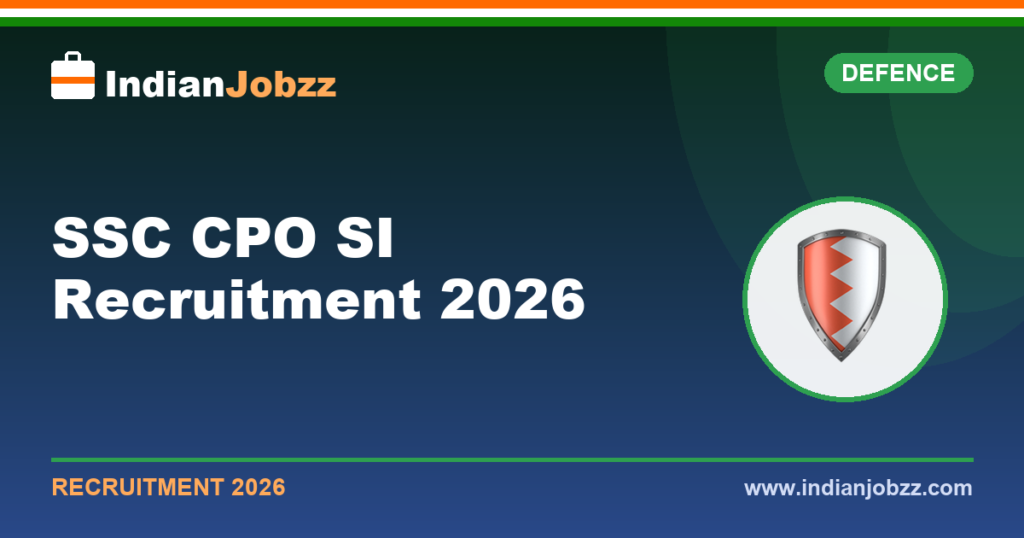 SSC CPO SI Recruitment 2026: Delhi Police & CAPF Sub-Inspector Notification, Eligibility, Exam Date